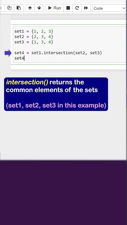 Intersection of Sets in Python - YouTube