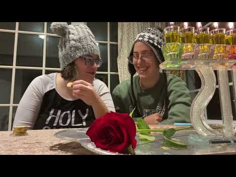 Ritchel and Rivchu play dreidel and celebrate Chanukah while being sick with a cold.