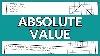 Graphing Absolute Value Functions Lesson for High School Algebra 1