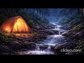Summer Night Forest 🌙 Tent Ambience with Stream Sounds for Deep Sleep (1 Hour)