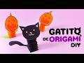 Como Hacer un Gato Negro de Halloween Paso a Paso | Origami de Halloween Facil con Papel DIY