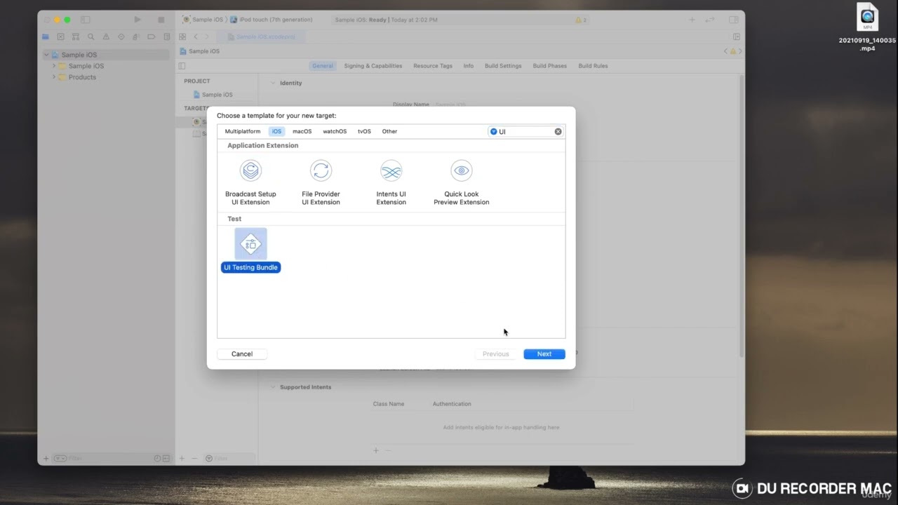 eground org 3   Creating UI Test automation bundle and Test targets