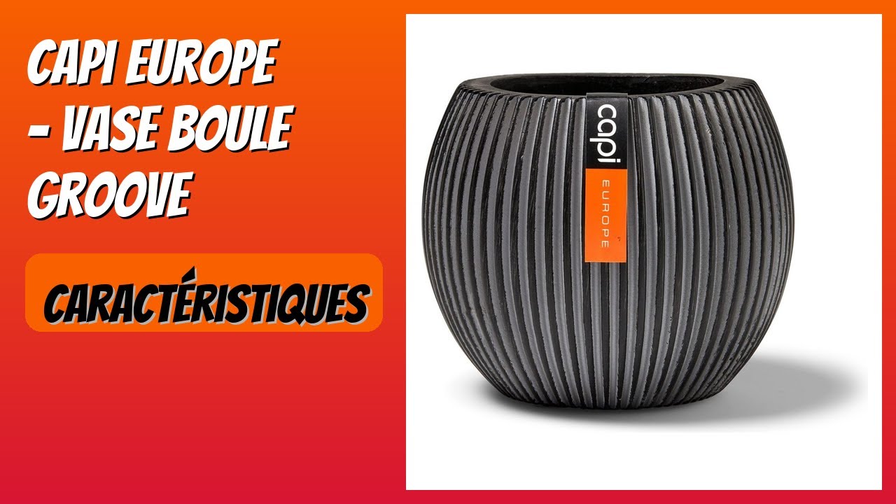 Vase Boule Rib Or 18x15 Cm – Capi Europe, Texturé, Intérieur/Extérieur