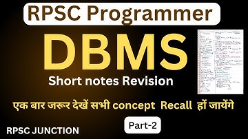 RPSC programmer DBMS short notes Quick Revision part 2 #RPSCprogrammer #DBMSshortnotes
