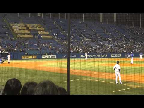 ヤクルトスワローズ松井淳 2014年10月7日 vs横浜DeNA戦 第1打席 2014年神宮球場最終戦