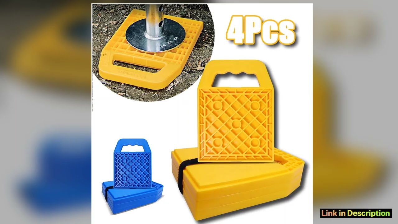 4Pack RV Stabilizing Jack Pads Camper Jack Pads RV Leveling Blocks with Handle Camper Stabilizer Bl