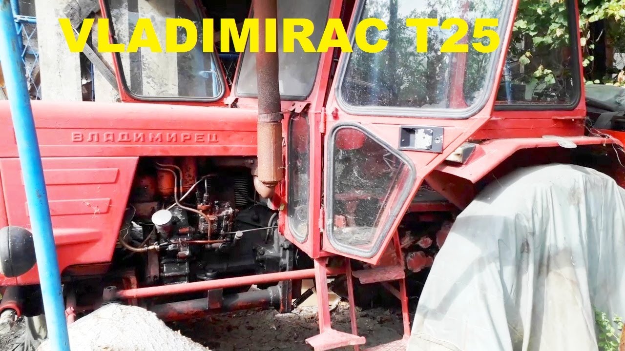TRAKTOR VLADIMIRAC T25 pokusaj paljenja posle duzeg stajanja - YouTube