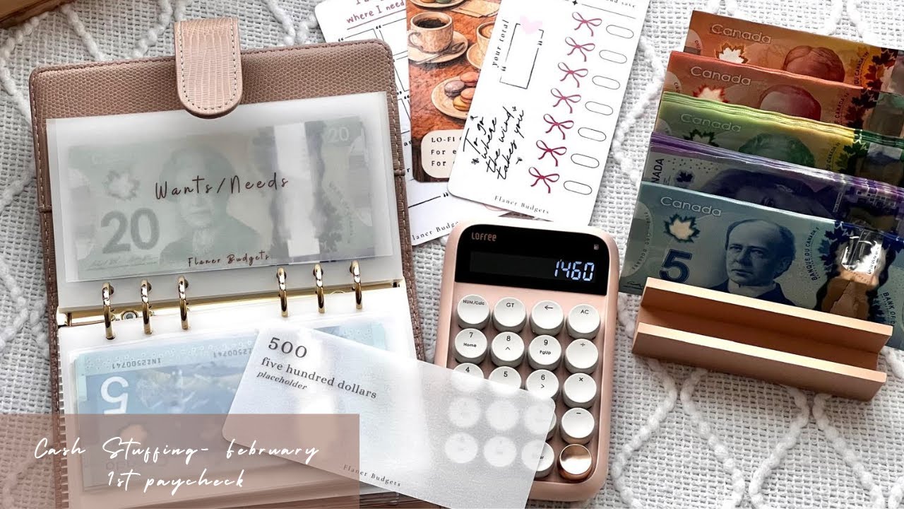 February Cash Stuffing 💸 | First Paycheck | Pausing Minis #cashenvelopesystem Canadian Currency