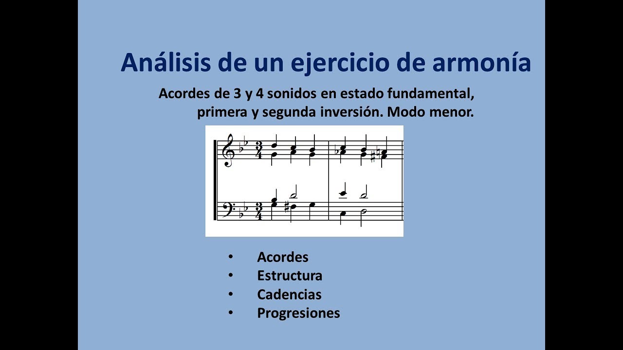 Análisis de un ejercicio de armonía. Acordes de séptima - YouTube