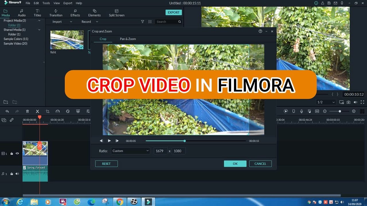 How to crop video in Filmora Export video HD YouTube