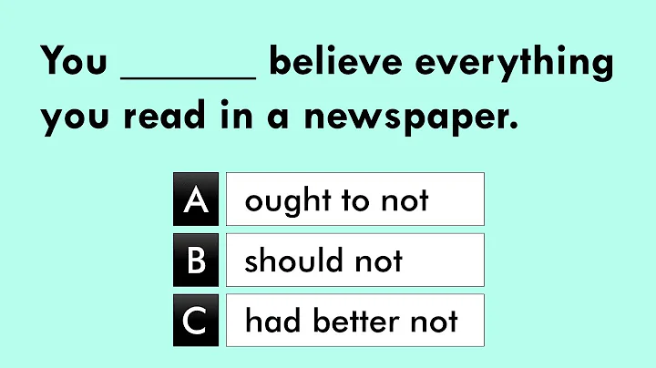 Modal Auxiliary verbs (Advice) | Grammar Test