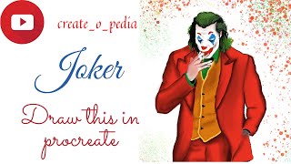 How to draw Joker on ipad Pro 2021 and procreate | Step by Step for beginners #shorts #youtubeshorts