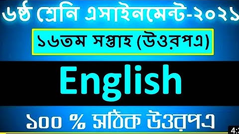 Class 6 16th week English assignment solution