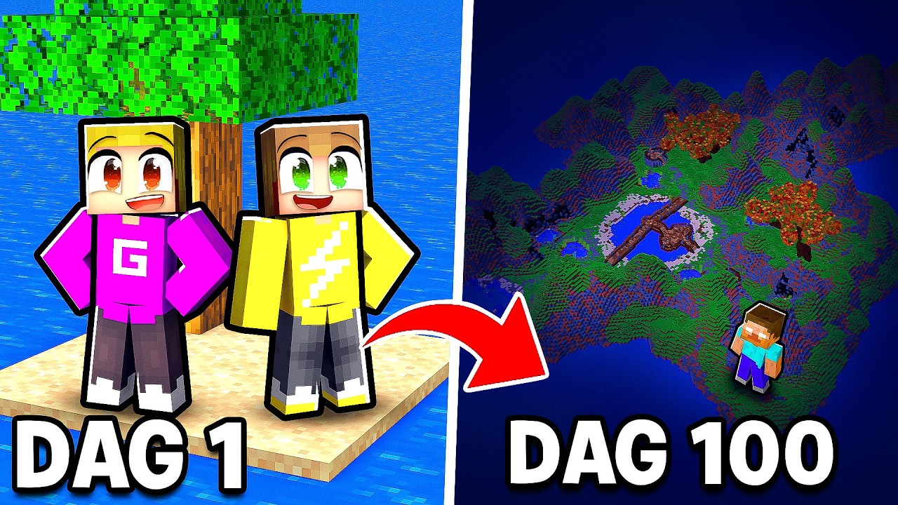 100 DAGEN op Een EILAND in Minecraft! (FILM)