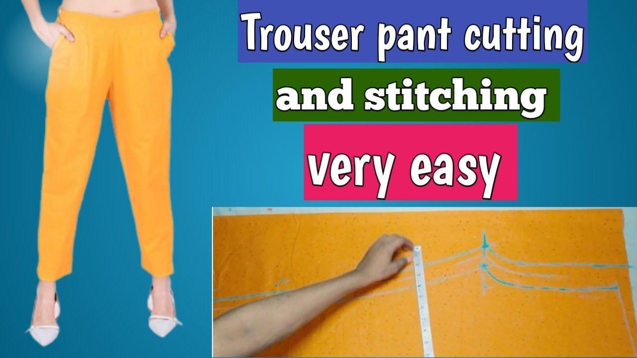 Very Easy Pant Trouser Cutting and stitching Full Tutorial  Palazzo Pant  Cutting and stitching  YouTube