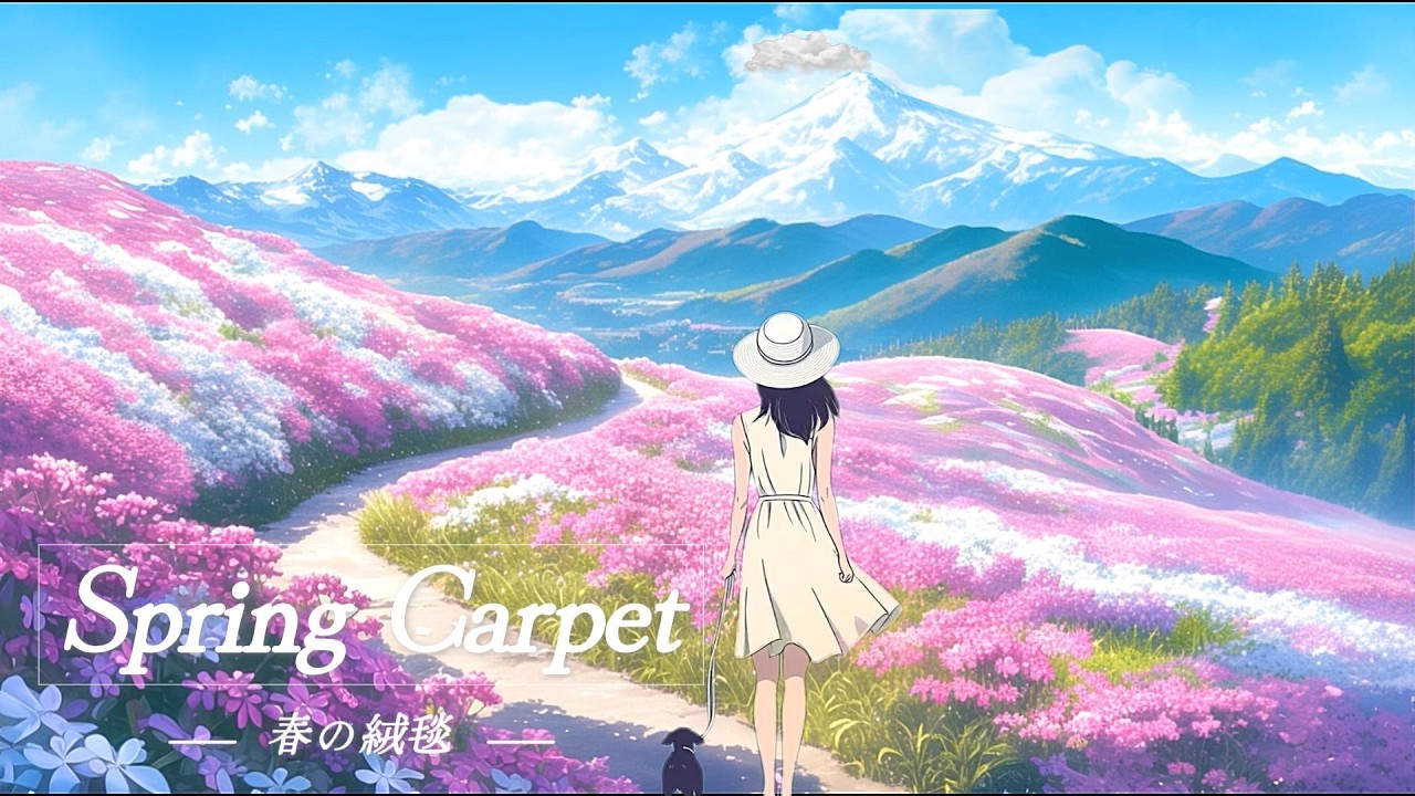 Japanese Lofi BGM | 芝桜の丘 / Pink Moss Hill | Study / Sleep