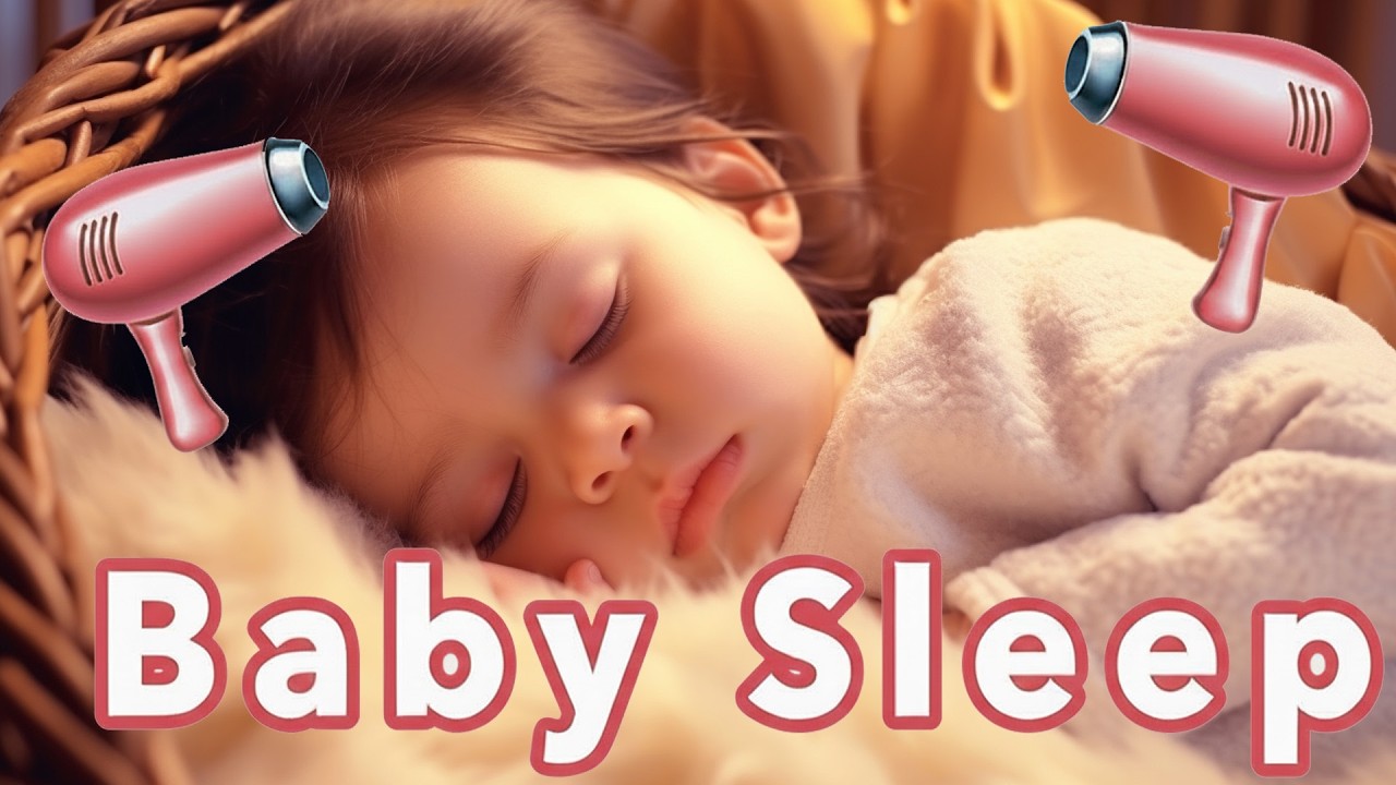 Fast Baby Sleep 🌙 Gentle Hair Dryer White Noise Sound