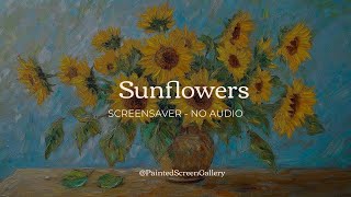 [2 Hour] Sunflower Still Life Screensaver | Impressionist Art for Frame TV & Background Use No Audio screenshot 3