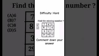 Find out missing number? #puzzle #learning Logical reasoning