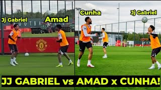 Jj Gabriel Challenged Amad and Cunha During Manchester United training today ahead of Sunderland!
