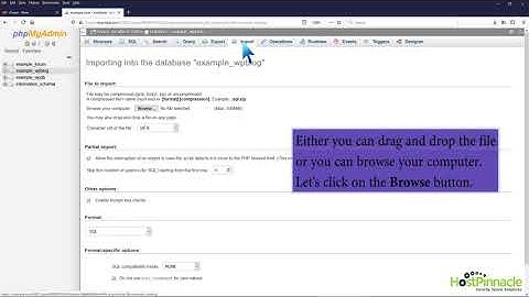 How to import database via phpMyAdmin in cPanel with HostPinnacle
