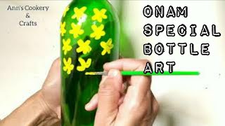 Onam Special Bottle Art//Simple Bottle Art for beginners//Bottle painting.