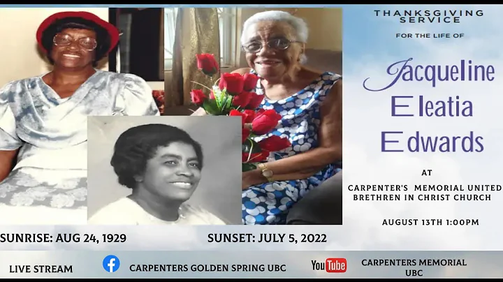 Thanksgiving Service For The Life Of Jacqueline El...