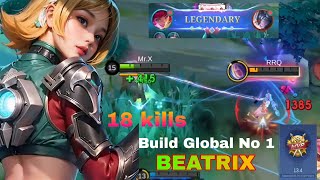 18 Kills Best Beatrix One Shot Build And Emblem  Build Top 1 Global Beatrix  Mlbb