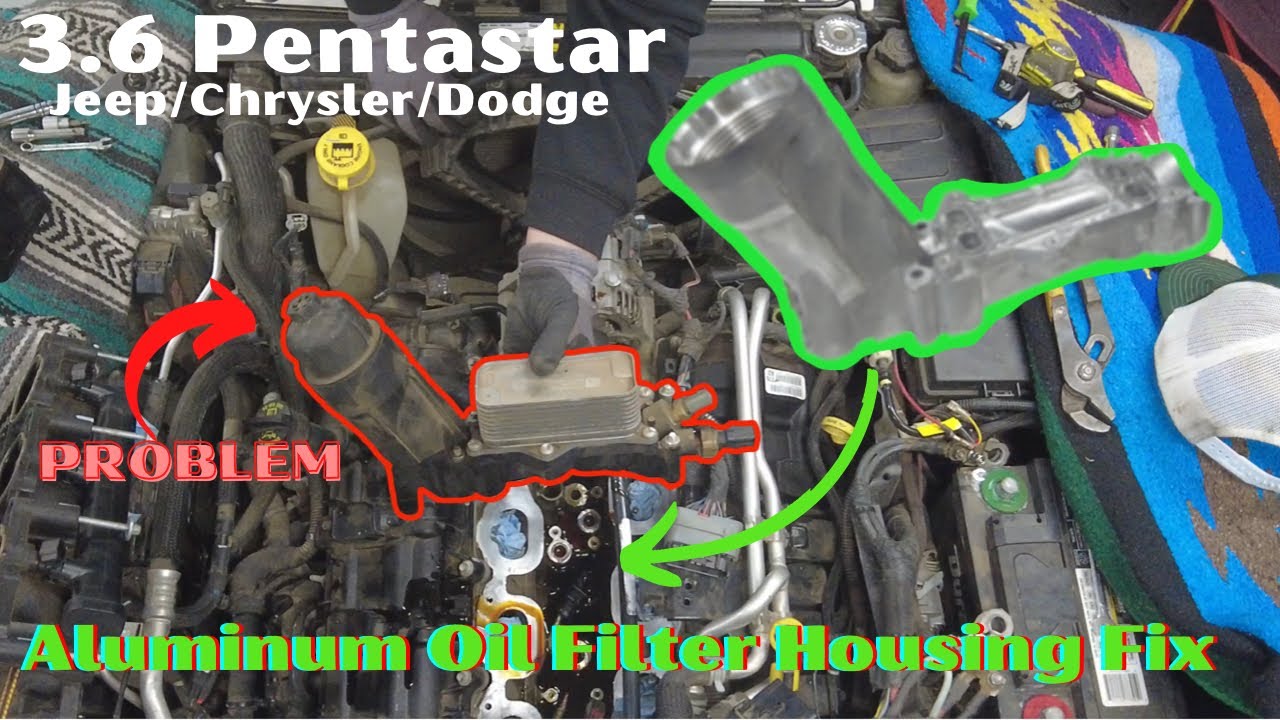 Jeep Wrangler JK JKU - Oil Cooler Filter Housing Replacement  Pentastar  Doorman 926-876 - YouTube