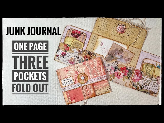 Junk Journal - One Page - Three Pockets - Fold Out class=