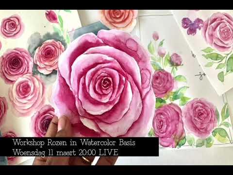 trailer Workshop Rozen in watercolor