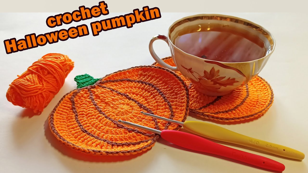 Как связать крючком подставку под чашку в виде ТЫКВЫ НА ХЭЛЛОУИН