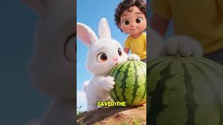 🍉 Momo & Bunny Catch the Watermelon! 🐰 | Kids Story #Shorts