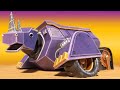 AnimaCars - HELP The RHINOCEROS DUMP TRUCK is sinking in quicksands - cartoons with trucks & animals