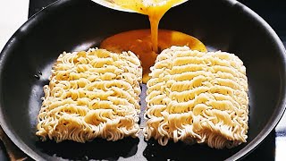 Just pour eggs over ramen and the result will be amazing! easy and delicious!quickly recipe