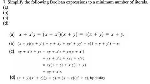 Simplify the following Boolean expressions to a minimum number of literals.#basicelectronics