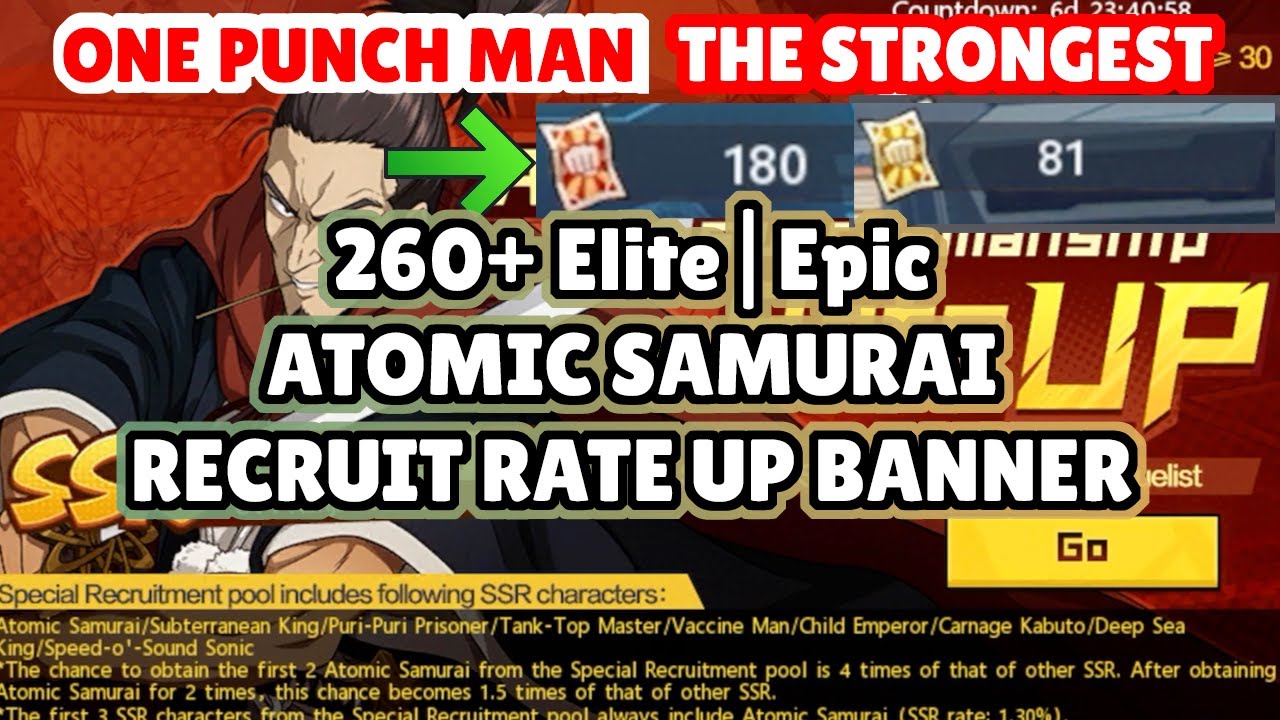 260+ Elite / Epic Recruit Tickets🔥Gacha Summon Atomic Samurai Rate Up ...