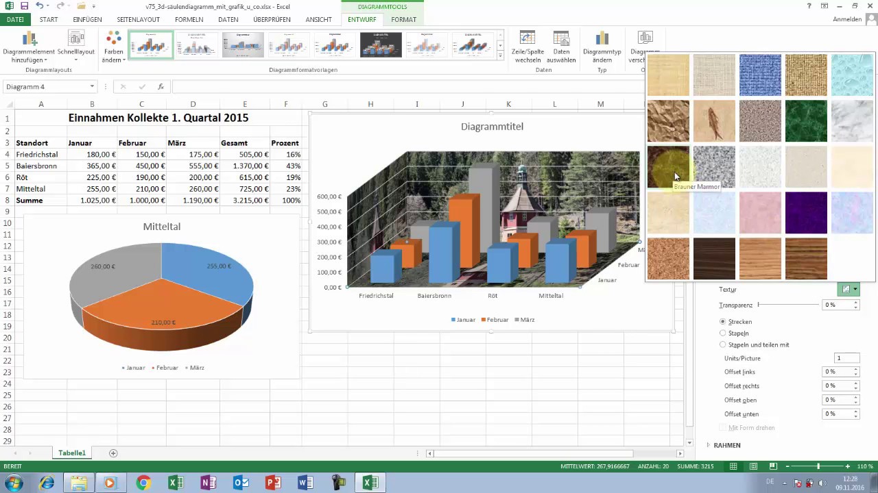 Excel Tipps Und Tricks 75 3d Saulendiagramm Vs 3d Kreisdiagramm Youtube