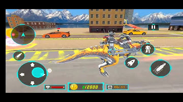 Dino Robot Car Game:Flying Robot transforming game - Android iOS Gameplay