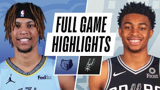 Grizzlies At Spurs Full Game Highlights February 1 2021 Youtube