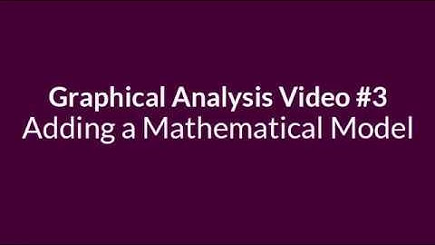 Video #3  Adding a Mathematical Model