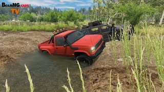 CARS VS MUDDY TRENCH and POTHOLES - BeamNG Drive | BeamNG-Cars TV