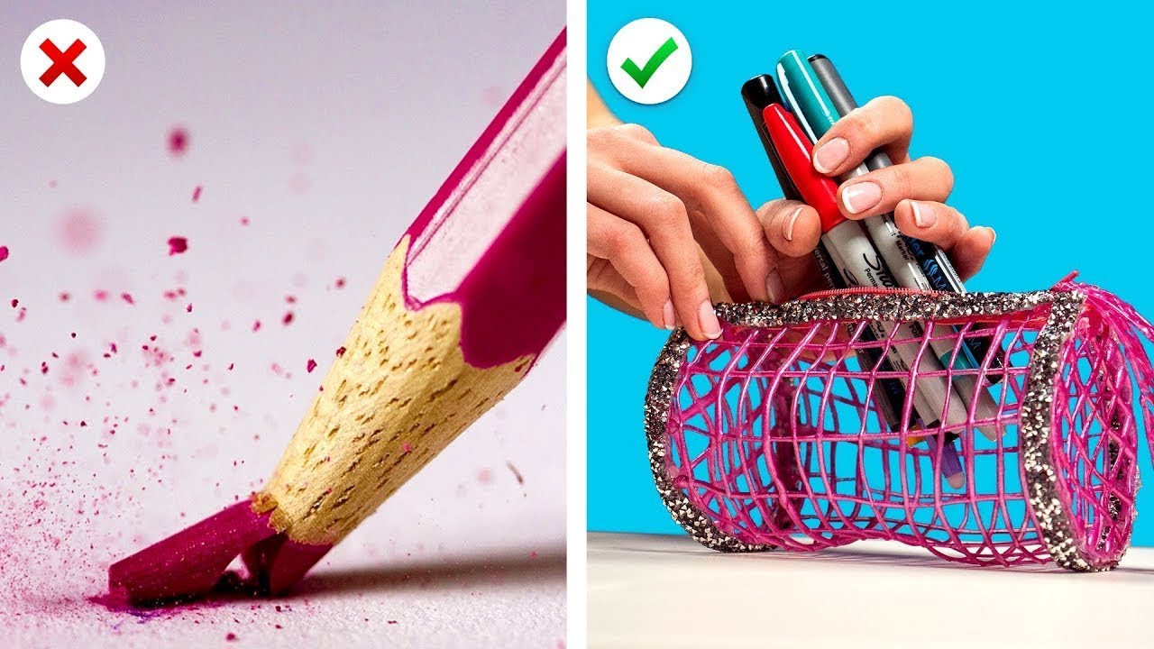 11 Fun and Useful School Supply Hacks! DIY School Craft Ideas & More