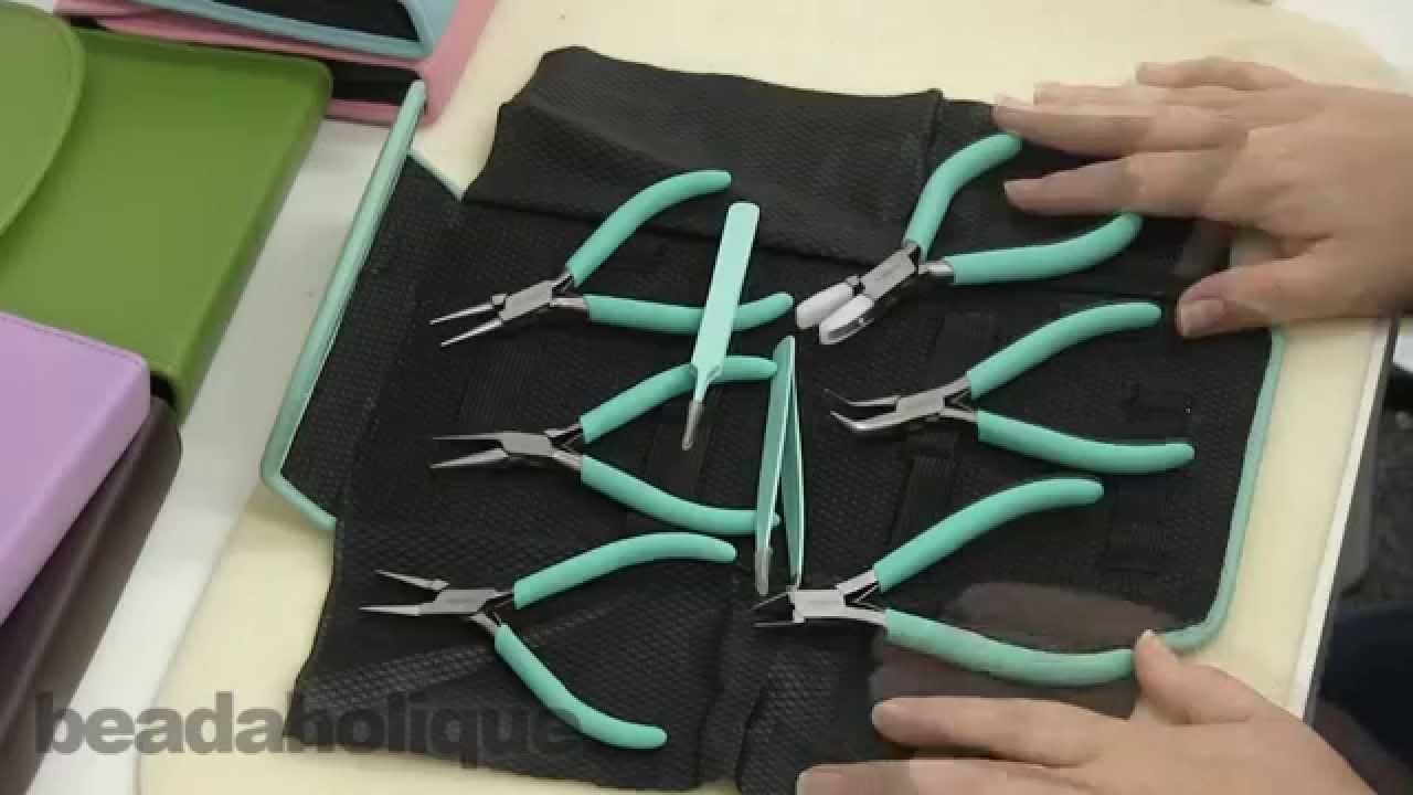 The Beadsmith 8 Piece Plier & Tweezer Set Light Blue Jeweler's