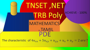 TNSET|TRB POLYTECNIC|CSIR NET|PDE|Characteristic equation of pde|in tamil