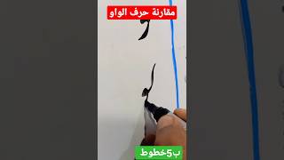 مقارنة حرف الواو تعرف على الفرق بين الخطوط الخمسه