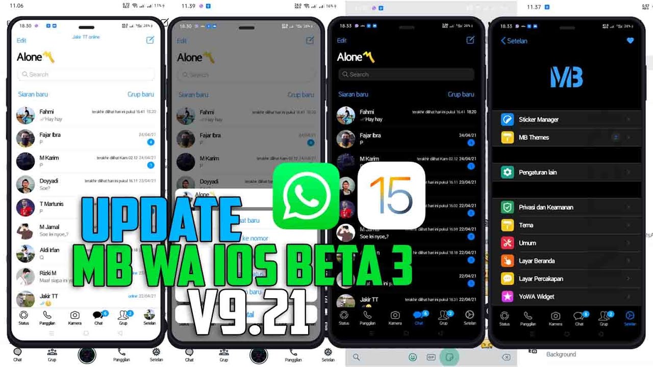 MB WHATSAPP IOS V9.30 FIX TERBARU 2022 || TAMPILAN IPHONE 2022 [CLONE]