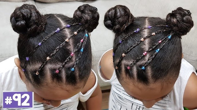 Penteado Infantil SEMI-PRESO com LAÇO e Ligas de Silicone #15 Sr e