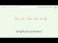 Solve 9(m 8) 11(3m 4)=0: Linear Equation Video Solution | Tiger Algebra