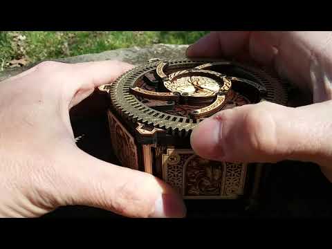 "Nexus Weaver" Prototype test video. A mechanized wooden ring box with moving ring compartment!
